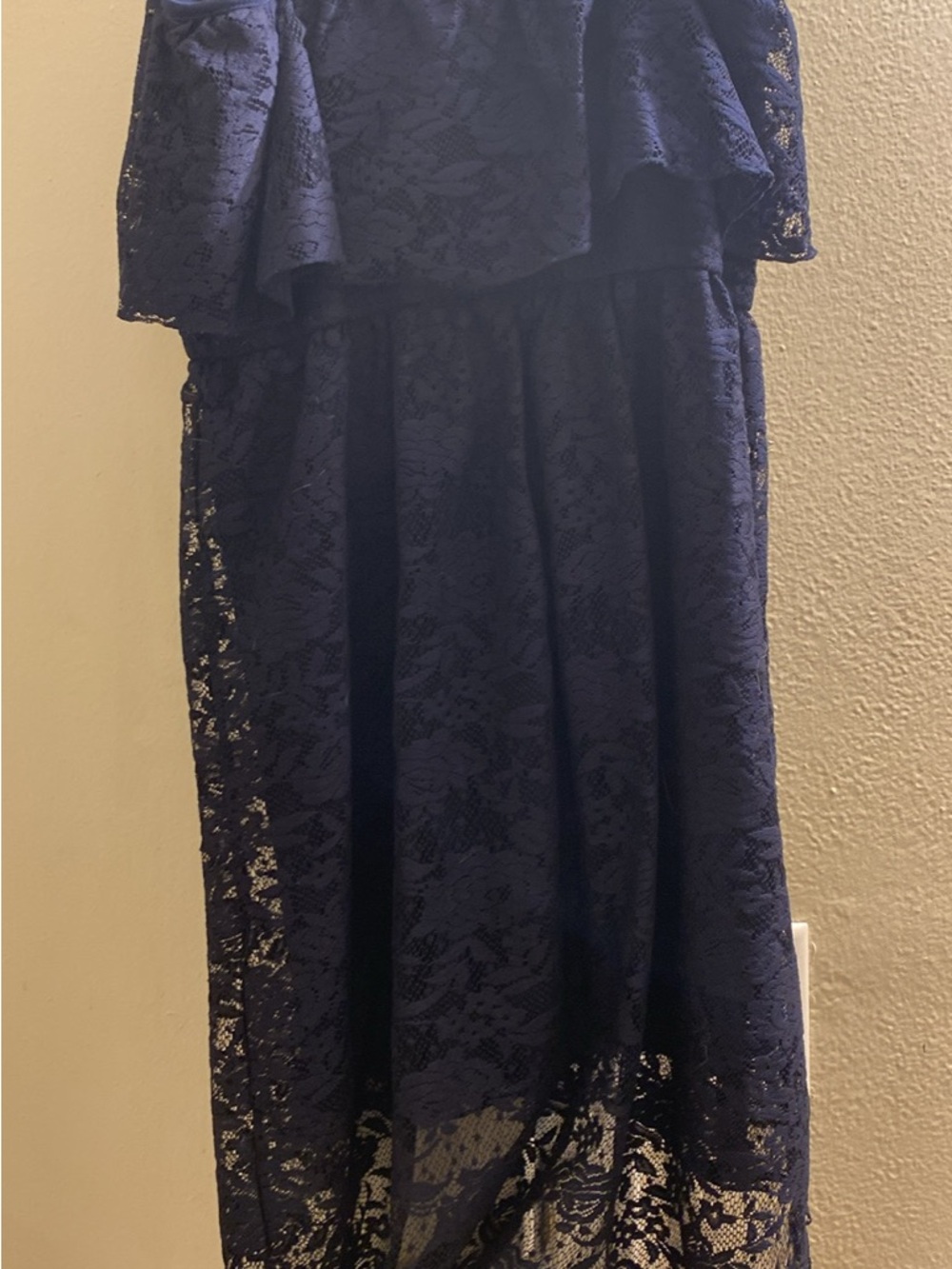 Asymmetrical Navy Lace Women’s Dress